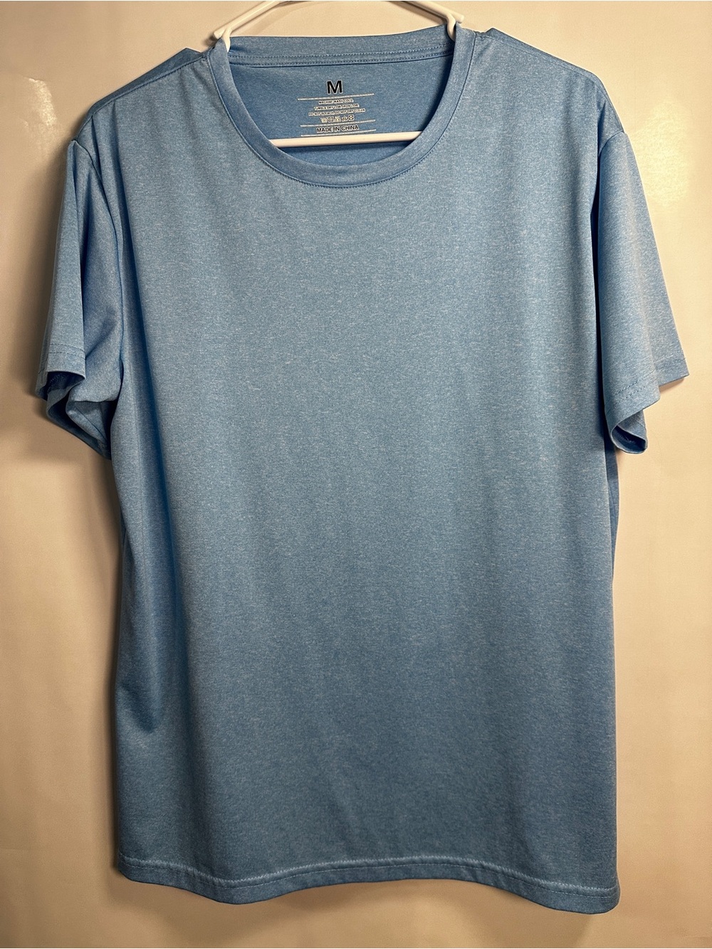 #135 Men's Crew Neck Performance T‑Shirt in Heather Blue
